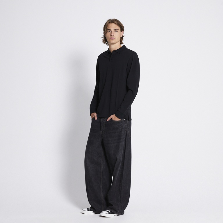 Long sleeve polo shirt "Aiden" Black